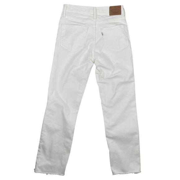 Levi's 724 High Rise Slim Straight Cropped Jeans White Size 26 - Picture 6 of 10